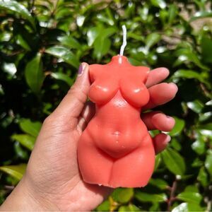 Sculpted Coral Body Candle/ plus size goddess candle